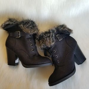 CHARLOTTE RUSSE | RHEA Black Ankle Booties